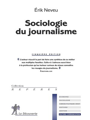 cover image of Sociologie du journalisme